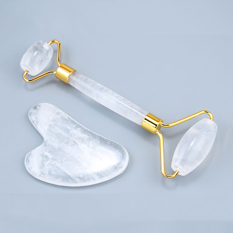 Jade Roller Stone - الطبيعية الأبيض كريستال تدليك الوجه الأسطوانة